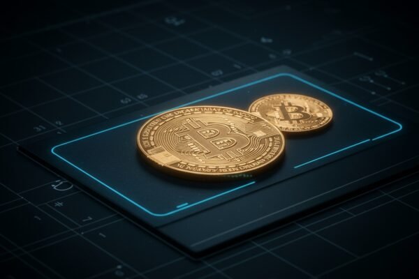 A digital dollar sign with blockchain links, representing the impact of stablecoin regulation.