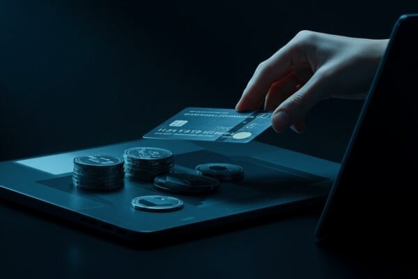 A padlock over interconnected digital lines, symbolizing open banking and data security challenges following Visa's exit.