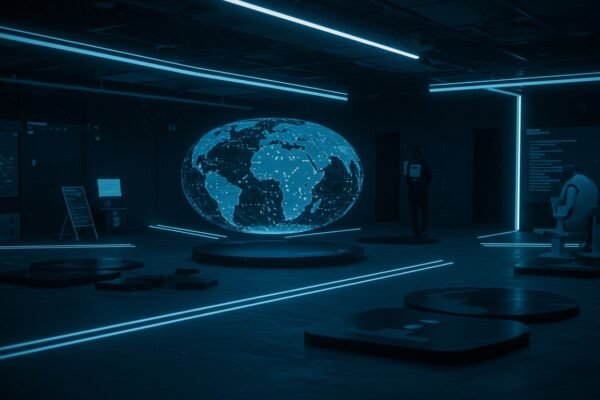 A map of Africa overlaid with digital payment network lines, highlighting Visa's new Johannesburg data center, representing Africa Digital Payment Growth.