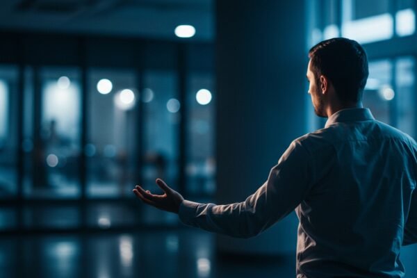 A digital illustration representing Generative AI transforming financial data into new insights.