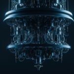 A visualization of qubits connecting in a quantum computing system, symbolizing recent breakthroughs in quantum computing.