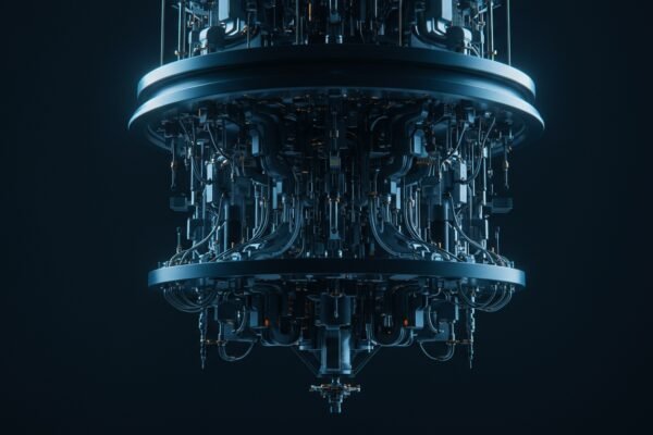 A visualization of qubits connecting in a quantum computing system, symbolizing recent breakthroughs in quantum computing.