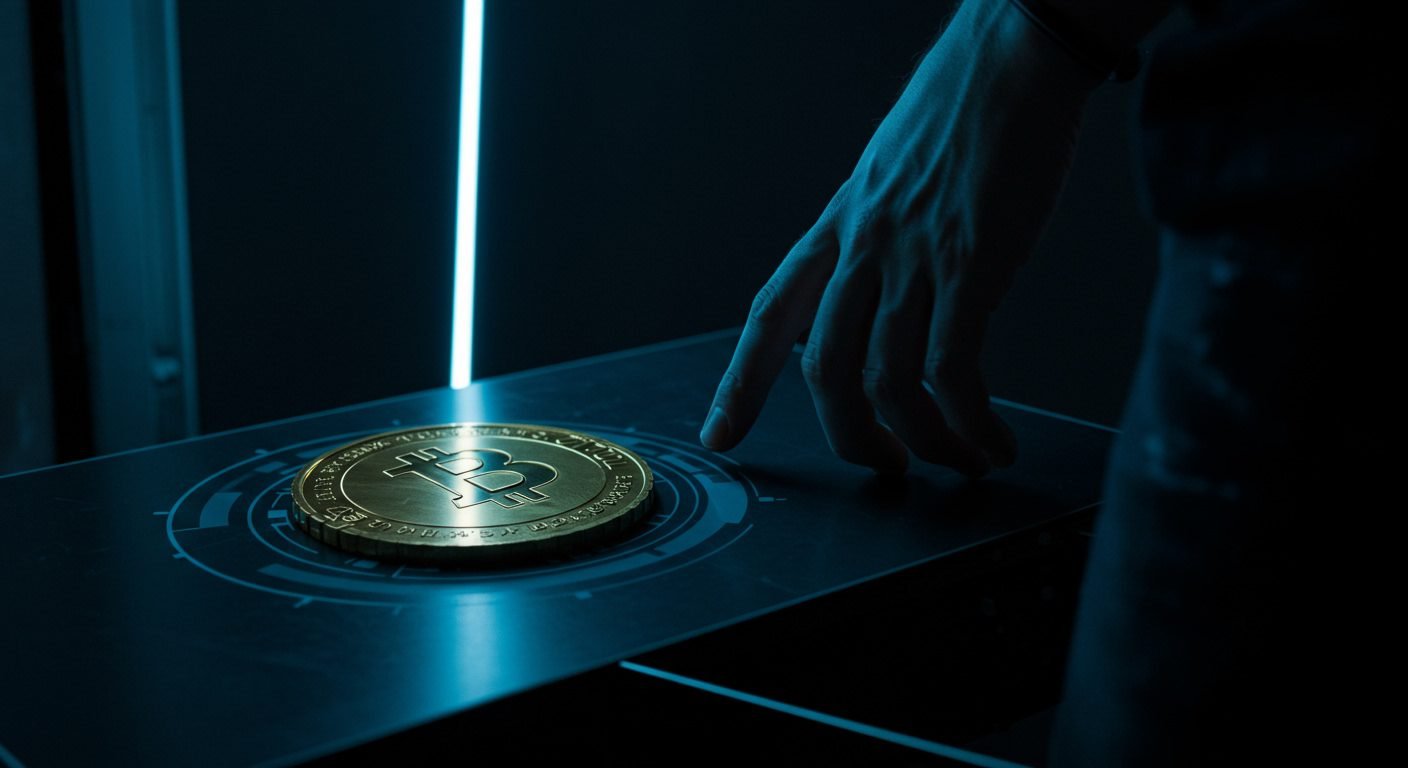 A lock icon superimposed on cryptocurrency symbols, representing the security implications of the GENIUS Act for crypto.