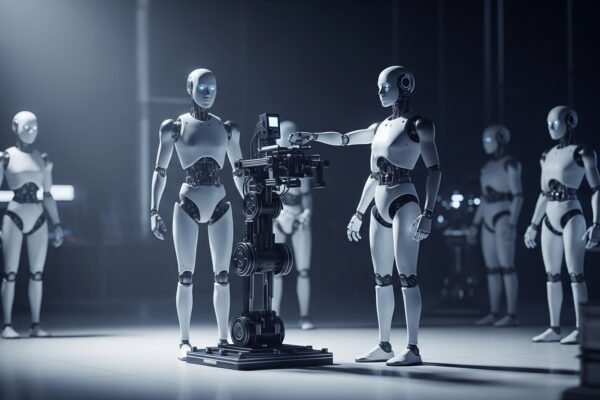 A stylized image of a humanoid robot, representing Figure AI's technology, in a futuristic industrial or domestic setting, signifying its $39 billion valuation and impact on robotics.