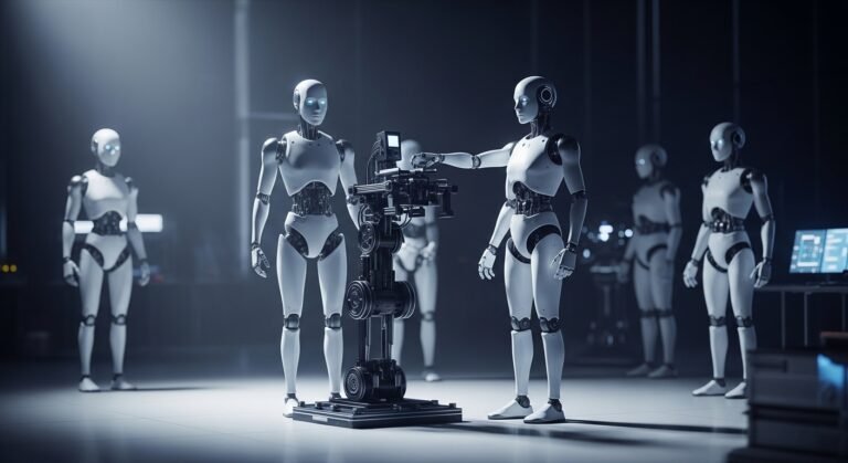 A stylized image of a humanoid robot, representing Figure AI's technology, in a futuristic industrial or domestic setting, signifying its $39 billion valuation and impact on robotics.