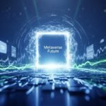 A conceptual image representing the digital anticipation for Meta Connect, with abstract network lines converging towards a distant, bright event horizon.