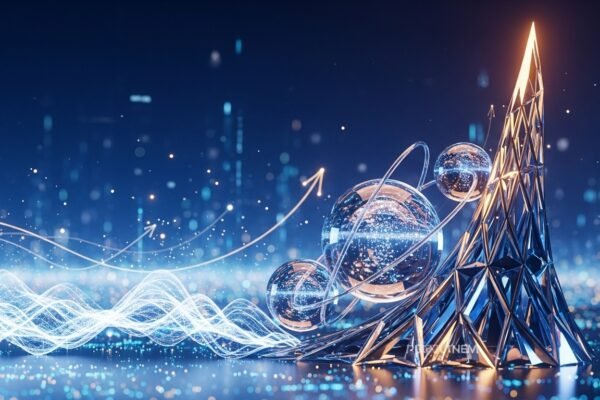 Revolut logo against a backdrop of financial charts representing its $75 billion valuation.