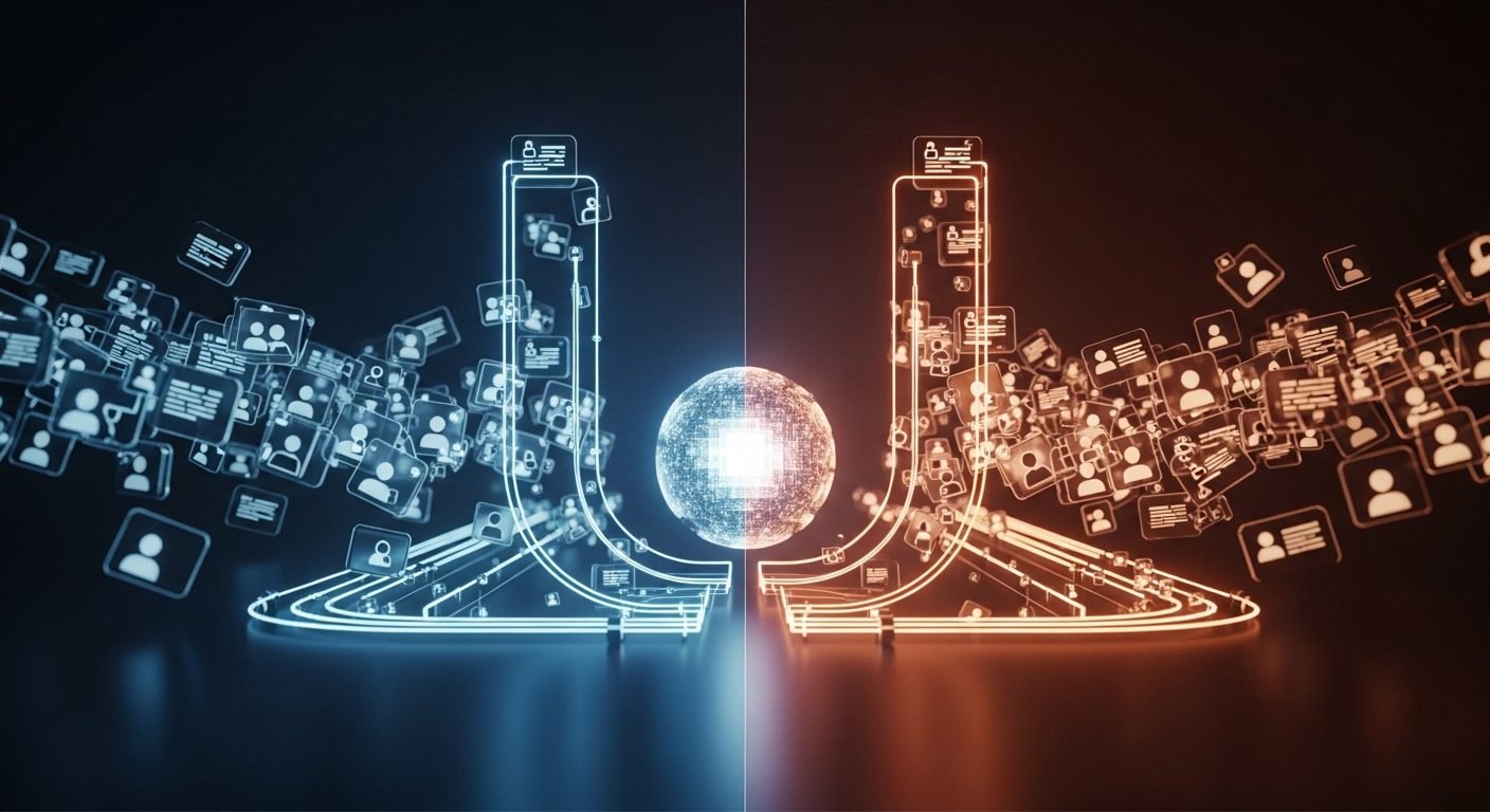 A person looking at a screen with the Claude AI logo and a pop-up notification about privacy policy changes and data training. The image represents the Anthropic Claude AI privacy policy update and consumer choice.