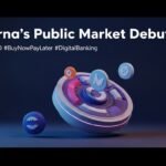 Klarna IPO with stock chart background and Klarna logo, symbolizing the fintech company's public market debut.