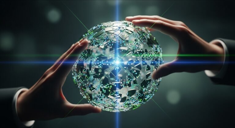 Close-up of a magnifying glass over a computer screen displaying search results, symbolizing the Google antitrust ruling and its impact on online search and competition.