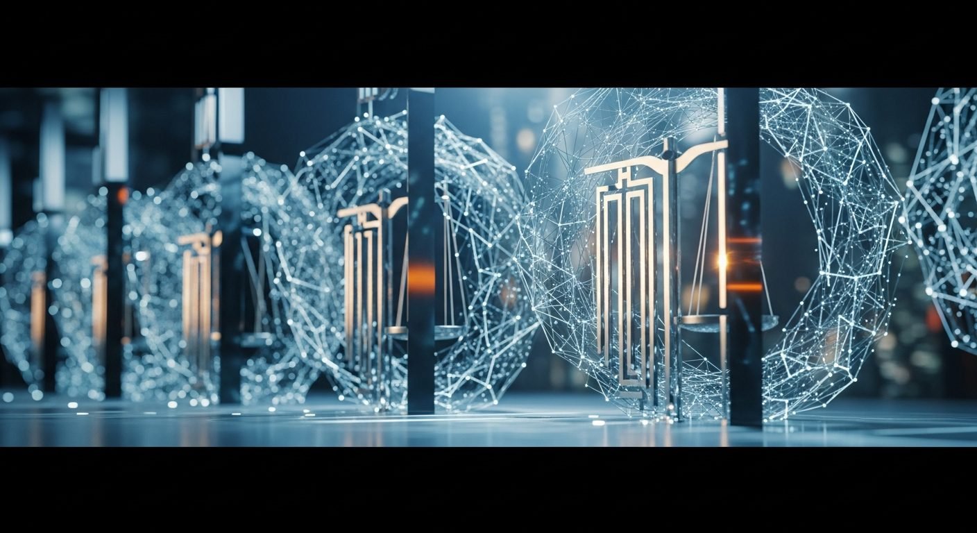 Digital coins and a small business owner reviewing financial charts, symbolizing the SEC's impact on crypto and small businesses.