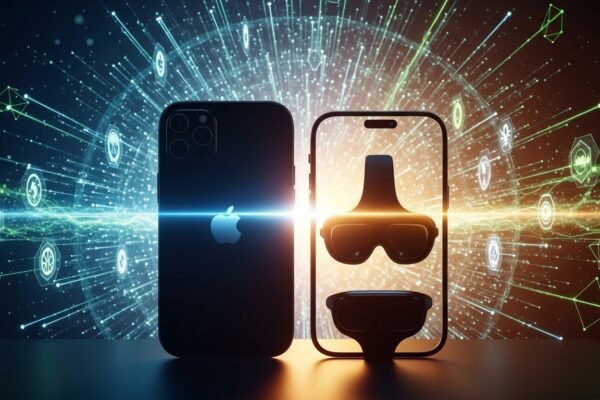 An ultra-thin iPhone 17 Air alongside Apple Watch Series 11, symbolizing Apple's innovation amidst policy and security challenges.