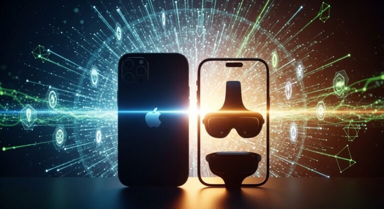 An ultra-thin iPhone 17 Air alongside Apple Watch Series 11, symbolizing Apple's innovation amidst policy and security challenges.