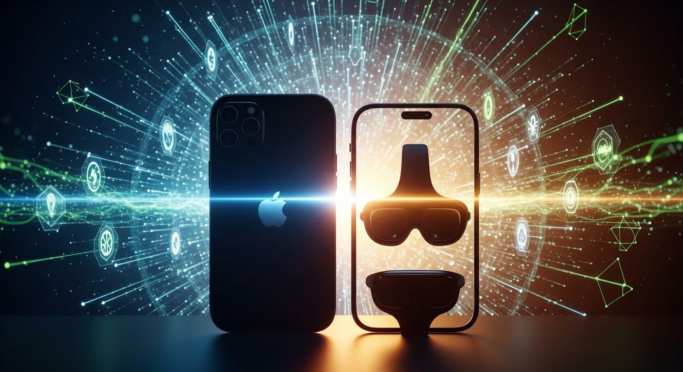 An ultra-thin iPhone 17 Air alongside Apple Watch Series 11, symbolizing Apple's innovation amidst policy and security challenges.