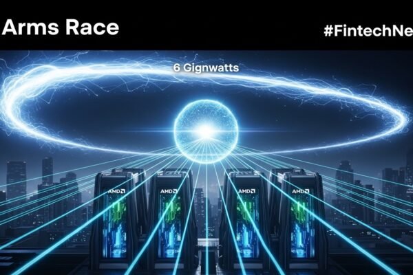 AMD and OpenAI logos side-by-side, representing a strategic partnership for 6 gigawatts of AI GPU deployment.