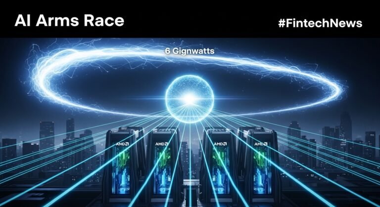 AMD and OpenAI logos side-by-side, representing a strategic partnership for 6 gigawatts of AI GPU deployment.