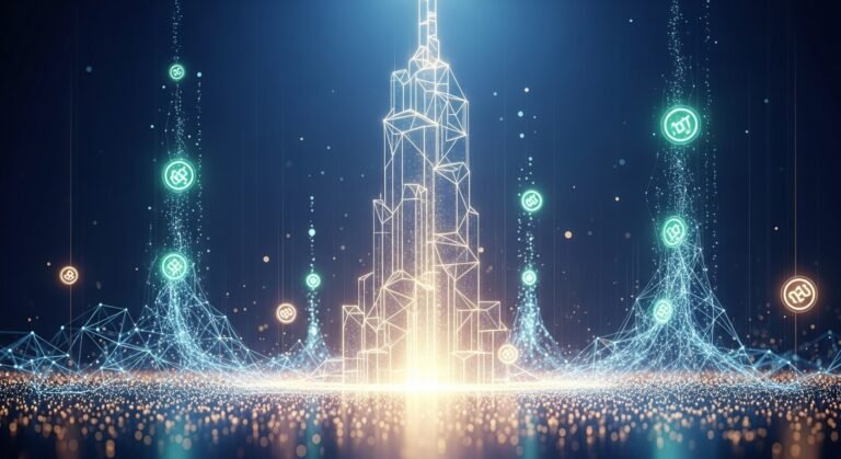 A diverse group of people celebrating success while crypto charts and digital currencies are displayed in the background, symbolizing global crypto wealth growth.