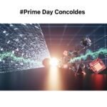 A close-up of a smartphone displaying an Amazon Prime Big Deal Days sales page, surrounded by various product categories and shopping bags, symbolizing early holiday shopping and competitive retail.