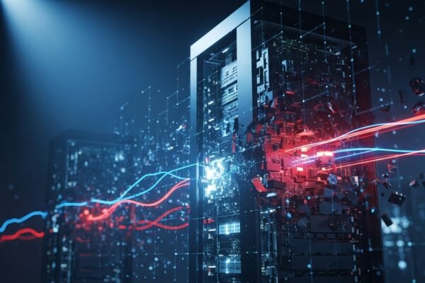F5 Nation-State Hack: Source Code Stolen, CISA Issues Directive An illustration depicting a digital padlock with a glowing, intricate network background, symbolizing a nation-state cyberattack on critical infrastructure.