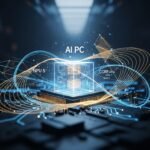 An intricate close-up of Intel's Panther Lake processor die, showcasing its multi-chiplet architecture and advanced 18A process technology.